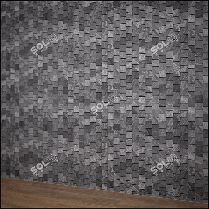  Mosaic Stone Grey: High-Res Texture, UV-Mapped, V-Ray Render 3D model image 4