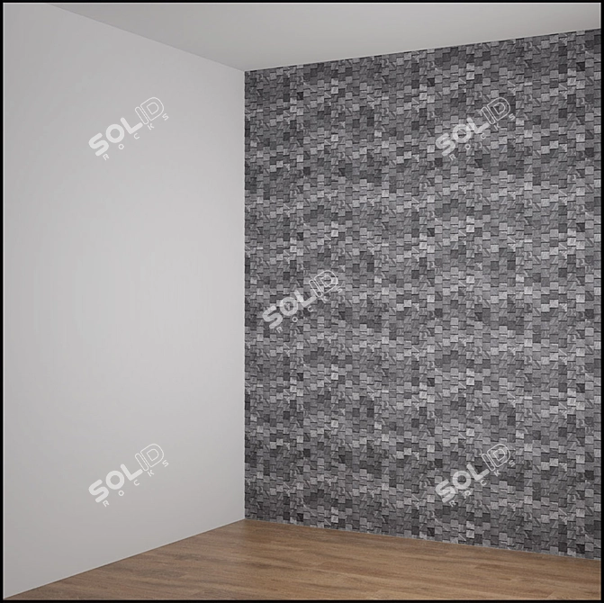  Mosaic Stone Grey: High-Res Texture, UV-Mapped, V-Ray Render 3D model image 5