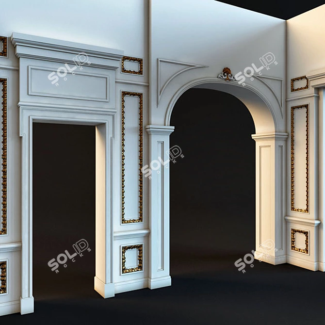  Vintage Wall Molds 2: Timeless Elegance 3D model image 1