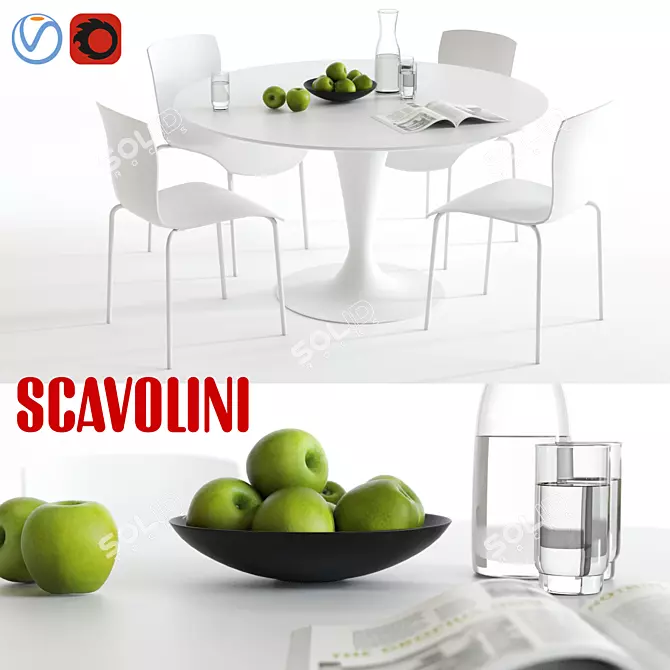 Scavolini Nomo and Chatty: Modern 3D Furniture Set 3D model image 1