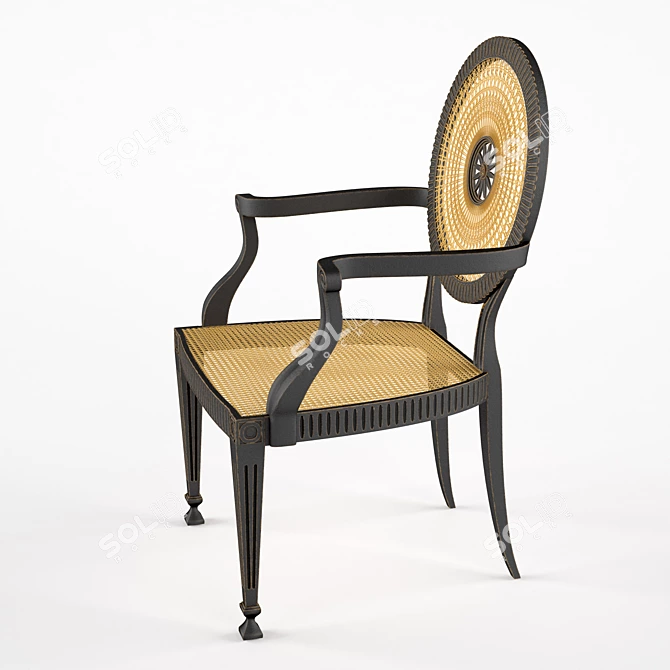 Classic Cane Chair 3D model image 2