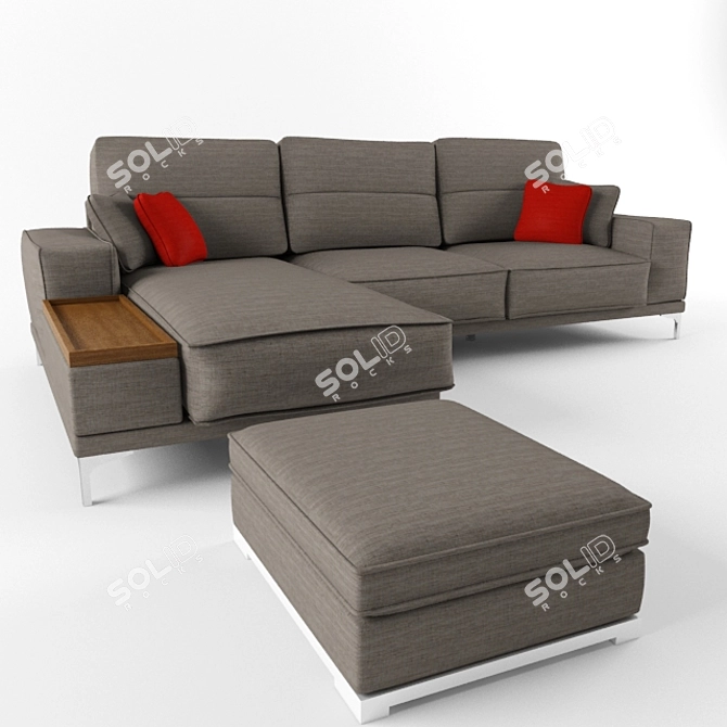 Turkish Corner Sofa: Stylish Comfort 3D model image 3