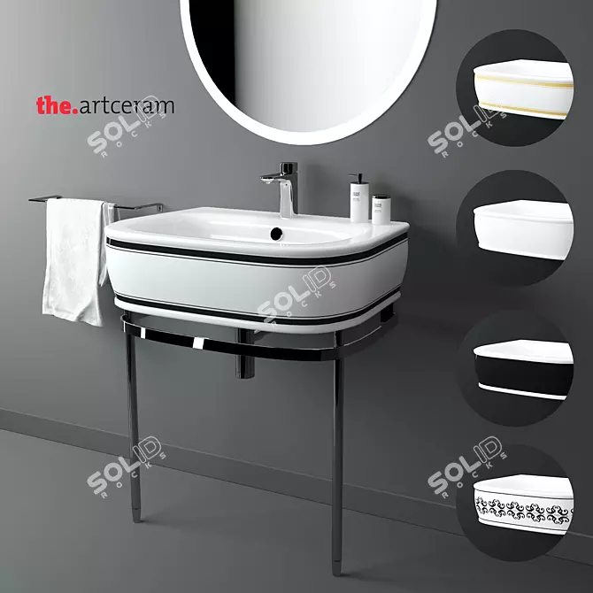 Artceram Azuley Washbasin - Variety of Stylish Colors 3D model image 1