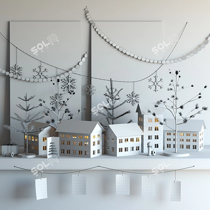 Festive Holiday Decor Set 3D model image 2