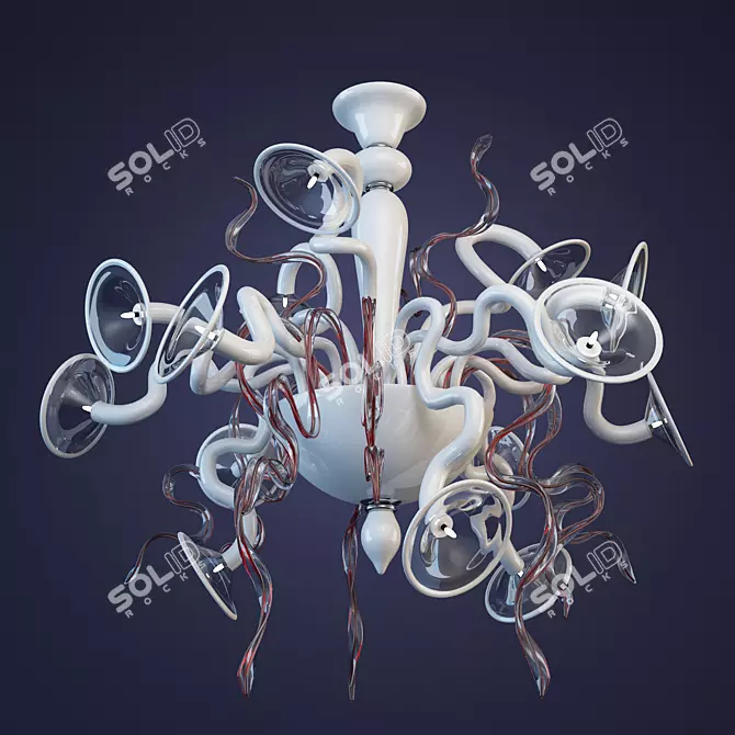 Elegant Spiral Chandelier 3D model image 1