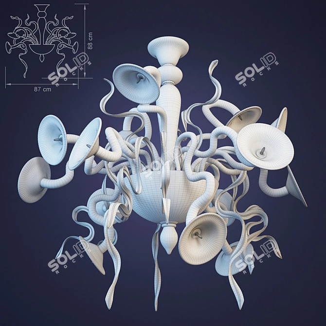 Elegant Spiral Chandelier 3D model image 2