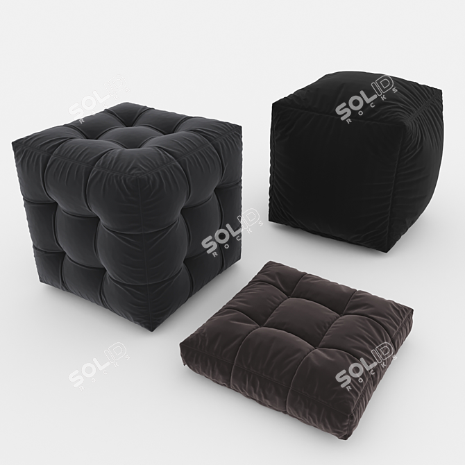 Sleek Pouf Part 3 3D model image 1