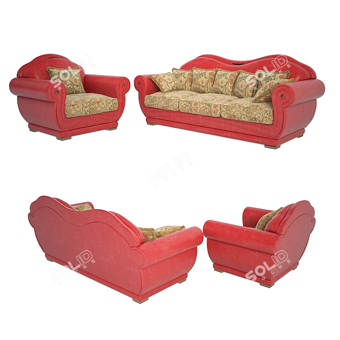 Italian Style Sofa Group 3D model image 1