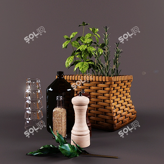 Kitchen Chic Decor Set 3D model image 2