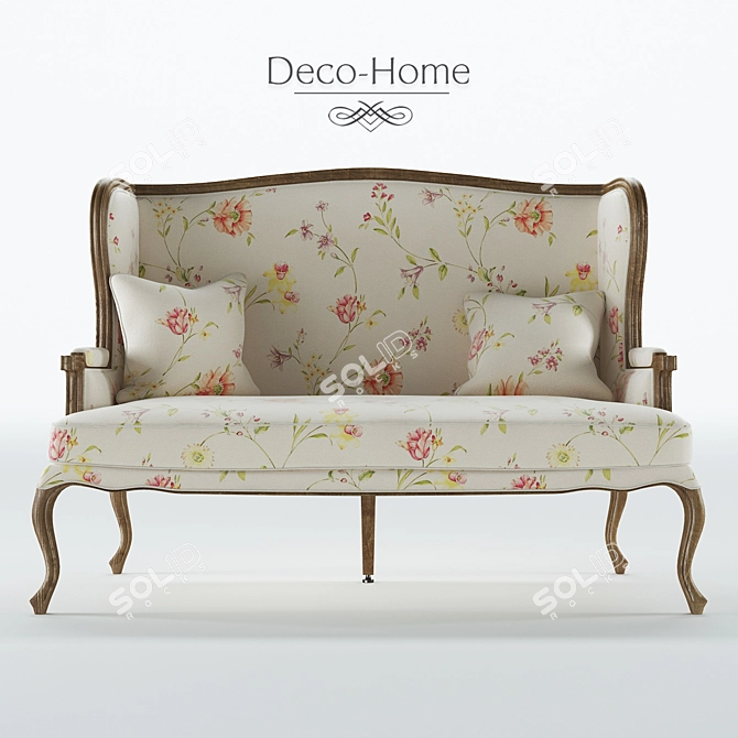 Romantic Paisley Sofa 3D model image 1