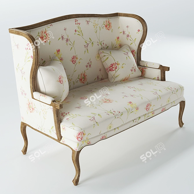 Romantic Paisley Sofa 3D model image 2