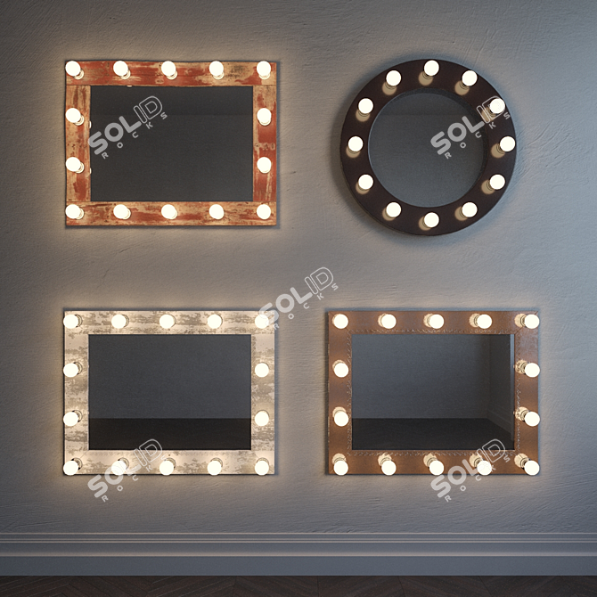 Glam Vanity Mirror 3D model image 1