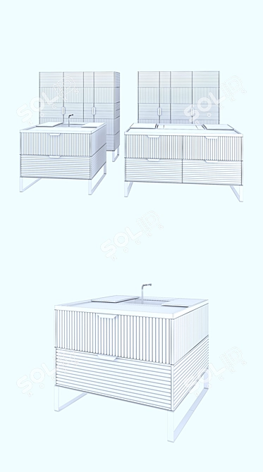 Elegant Compact Miuccia Kitchen 3D model image 3