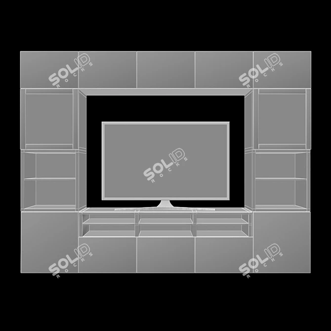 Wall-mounted TV Cabinet with Plenty of Storage 3D model image 3