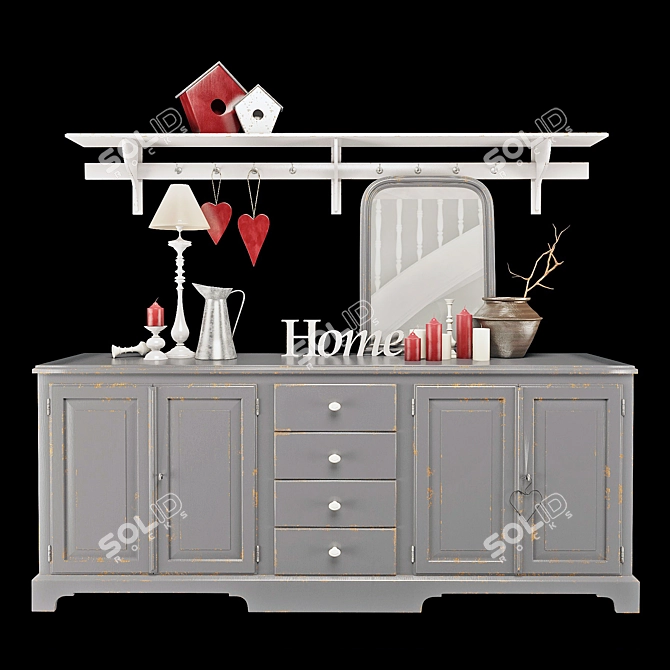 Elegant Decor Set 5 3D model image 1