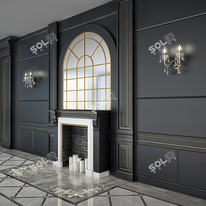 Versatile Fireplace: Wall & Floor 3D model image 2