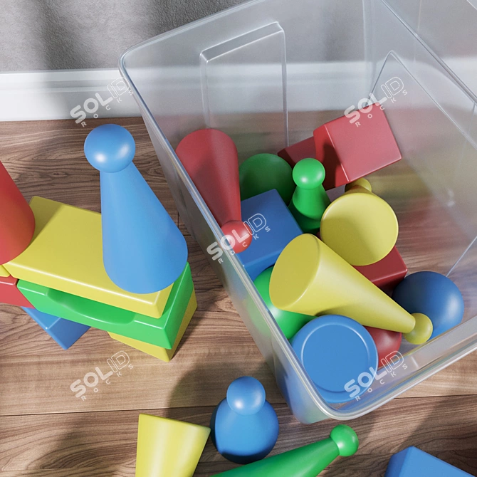 Toy Set with Storage Container 3D model image 2