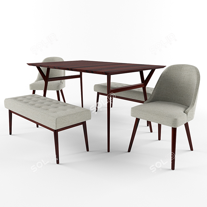  Retro Chic Dining Set 3D model image 2