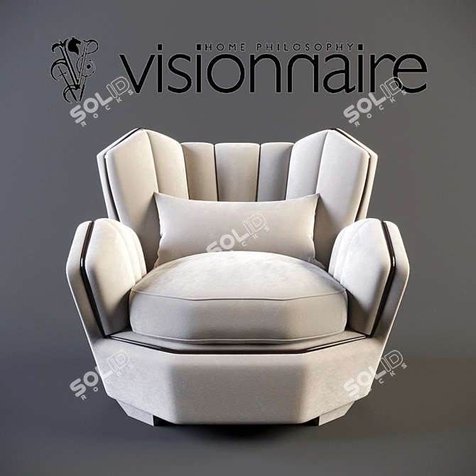 Elegant Hemingway Armchair: Visionnaire's Artistic Masterpiece 3D model image 1