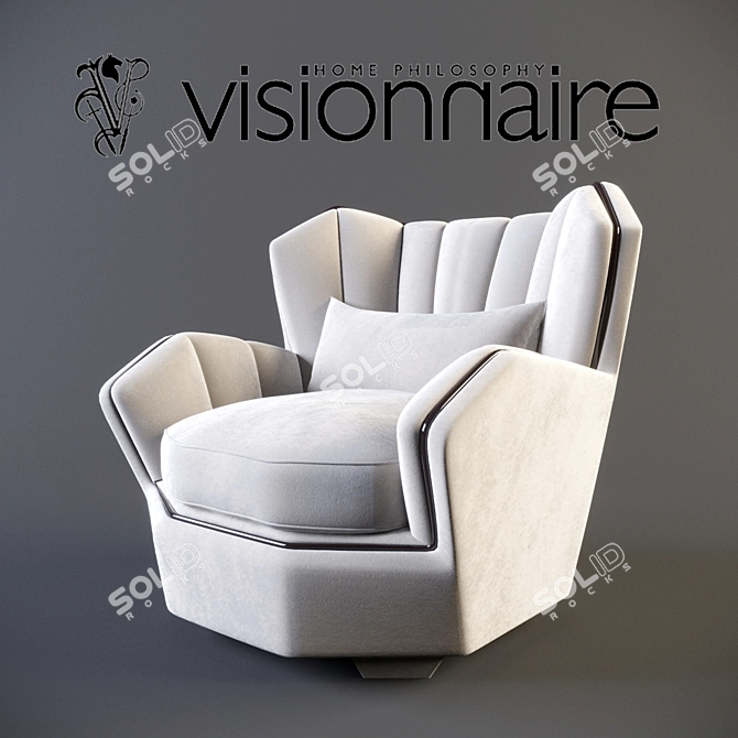 Elegant Hemingway Armchair: Visionnaire's Artistic Masterpiece 3D model image 2