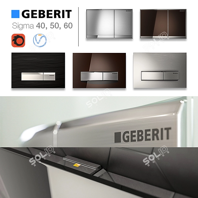 Geberit Flush Buttons: Stylish and Functional 3D model image 1