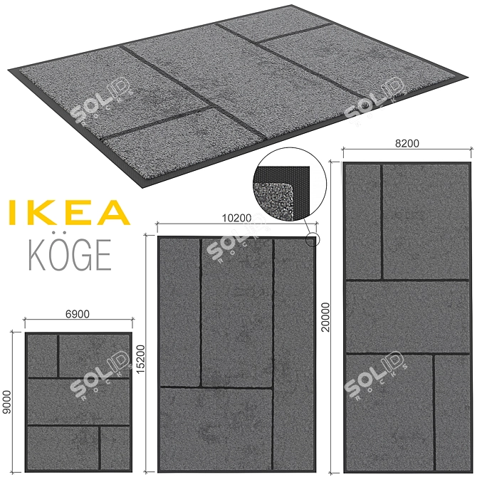 Modern Door Mats | IKEA KÖGE | Multiple Sizes & Styles 3D model image 2