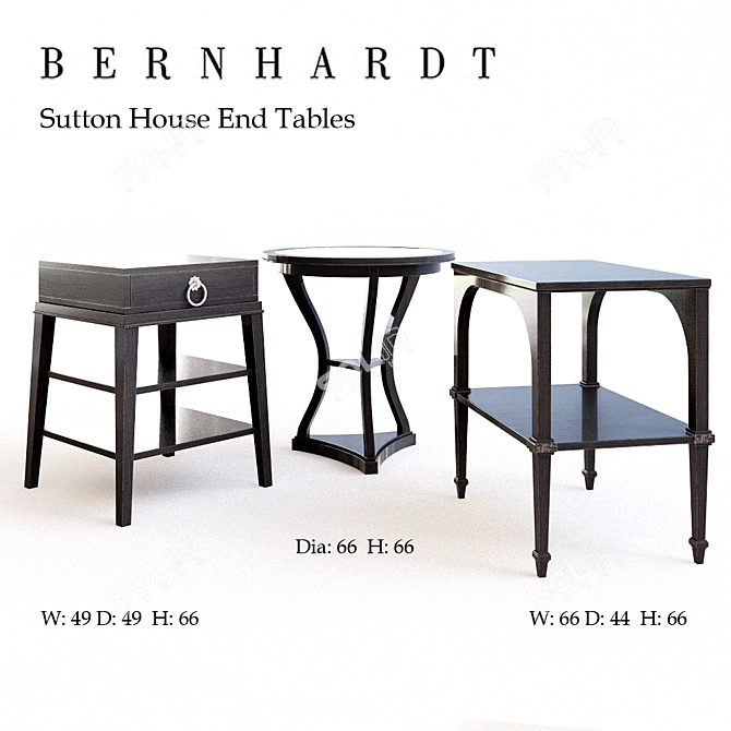 Elegant Sutton House End Table 3D model image 1