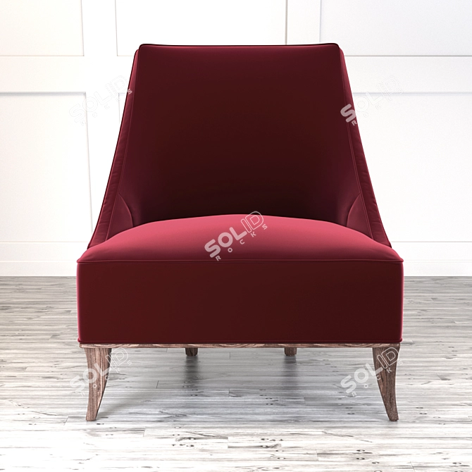 Modern Armless Slipper Chair by Crate and Barrel 3D model image 2