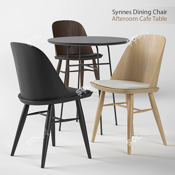 Synnes Dining Chair & Afteroom Cafe Table: Scandinavian Style Dining Set 3D model image 1