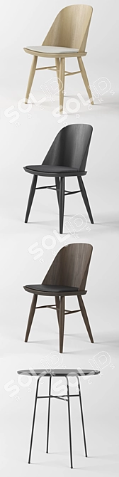 Synnes Dining Chair & Afteroom Cafe Table: Scandinavian Style Dining Set 3D model image 2