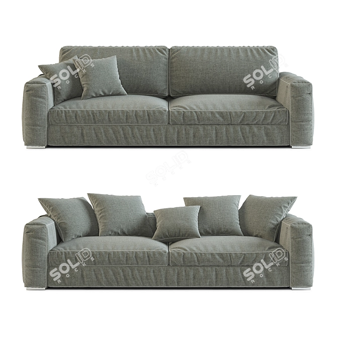 Cenova Velvet Sofa: Luxurious Comfort 3D model image 1