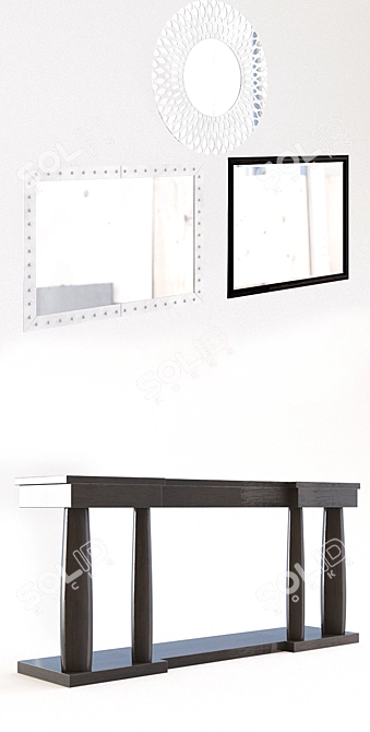 Sutton House Console & Mirrors: Elegant and Functional 3D model image 2