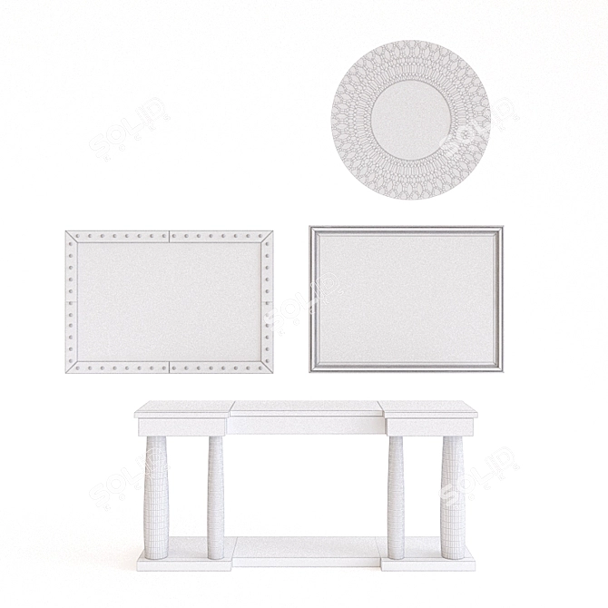 Sutton House Console & Mirrors: Elegant and Functional 3D model image 3