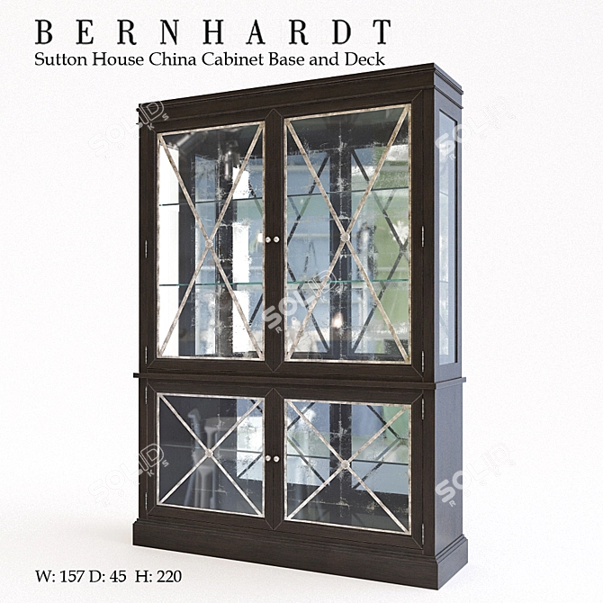 Elegant Sutton House China Cabinet 3D model image 1