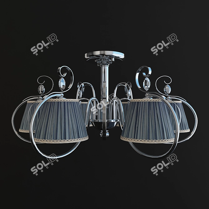 Stellare C 2395/6 CH Chandelier: Elegant Chrome Lighting 3D model image 2