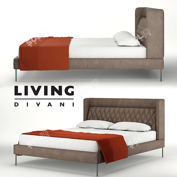 Modern Lipp Bed by Living Divani 3D model image 1
