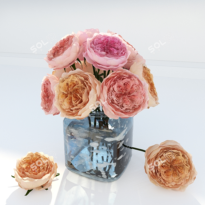 Eternal Love Juliet Roses 3D model image 1