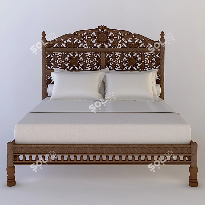 Cozy Dream King-Size Bed 3D model image 1