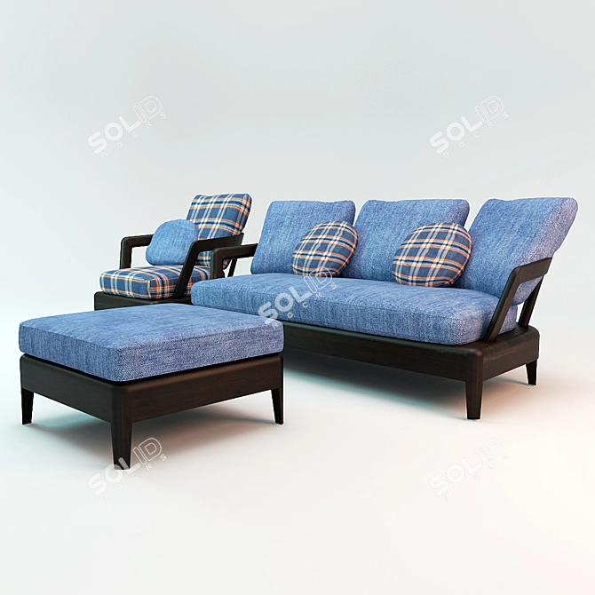 Elegant Minotti Virginia Sofa 3D model image 1