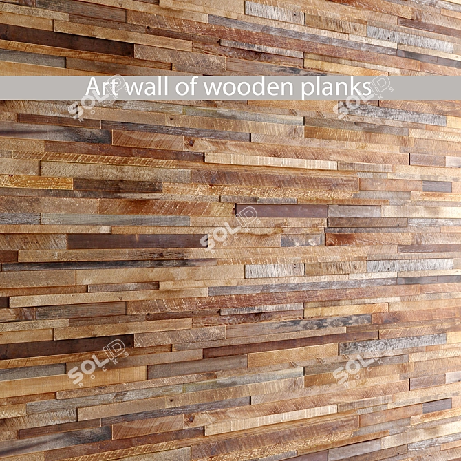 Rustic Wood Wall Art 3D model image 1