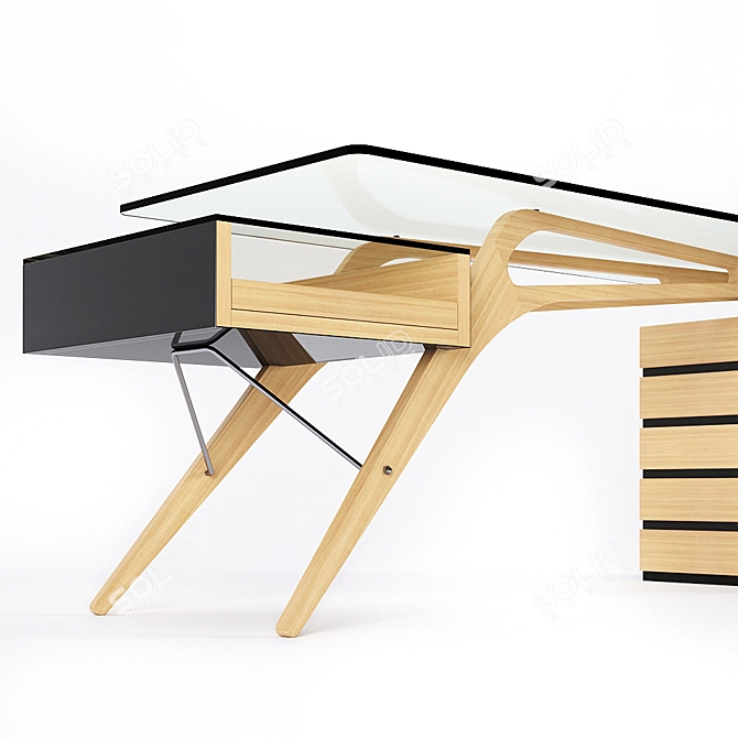 Zanotta Cavour: Sleek and Spacious Desk 3D model image 2