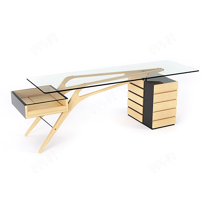 Zanotta Cavour: Sleek and Spacious Desk 3D model image 3