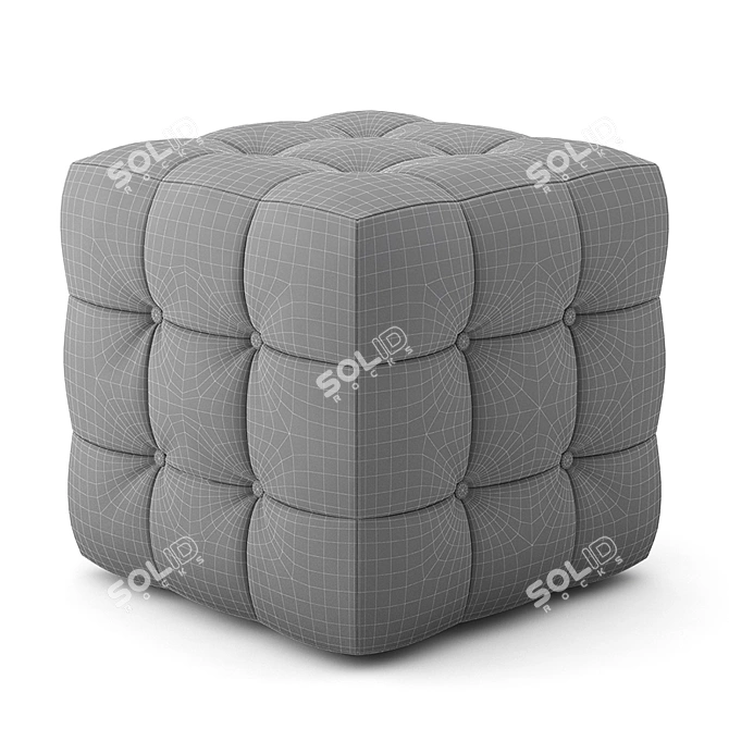 Modern Cube Pouf: 3ds max Compatible 3D model image 3