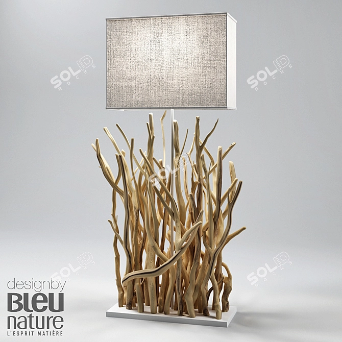 Rustic Driftwood Floor Lamp 3D model image 1