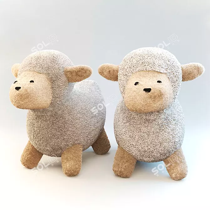 MOUTMOUTE Plush Sheep Toy 3D model image 1