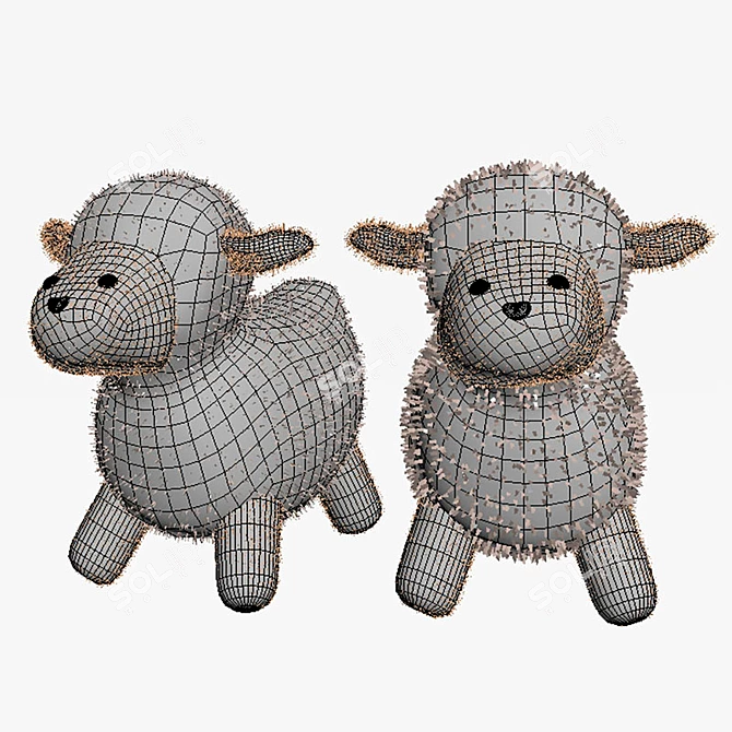 MOUTMOUTE Plush Sheep Toy 3D model image 2