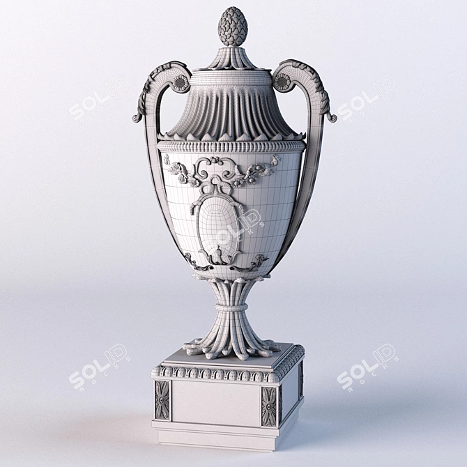 Elegant Bronze Floor Vase 3D model image 2