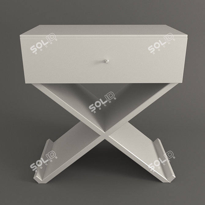 Minimalist Cross-Leg Stand 3D model image 1