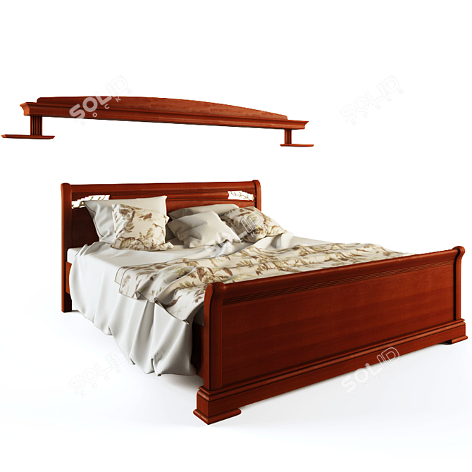 Italian Classic Bed CHOPIN 3D model image 1