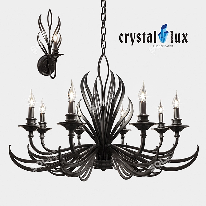 Gaudi Crystal Lux Chandelier 3D model image 1